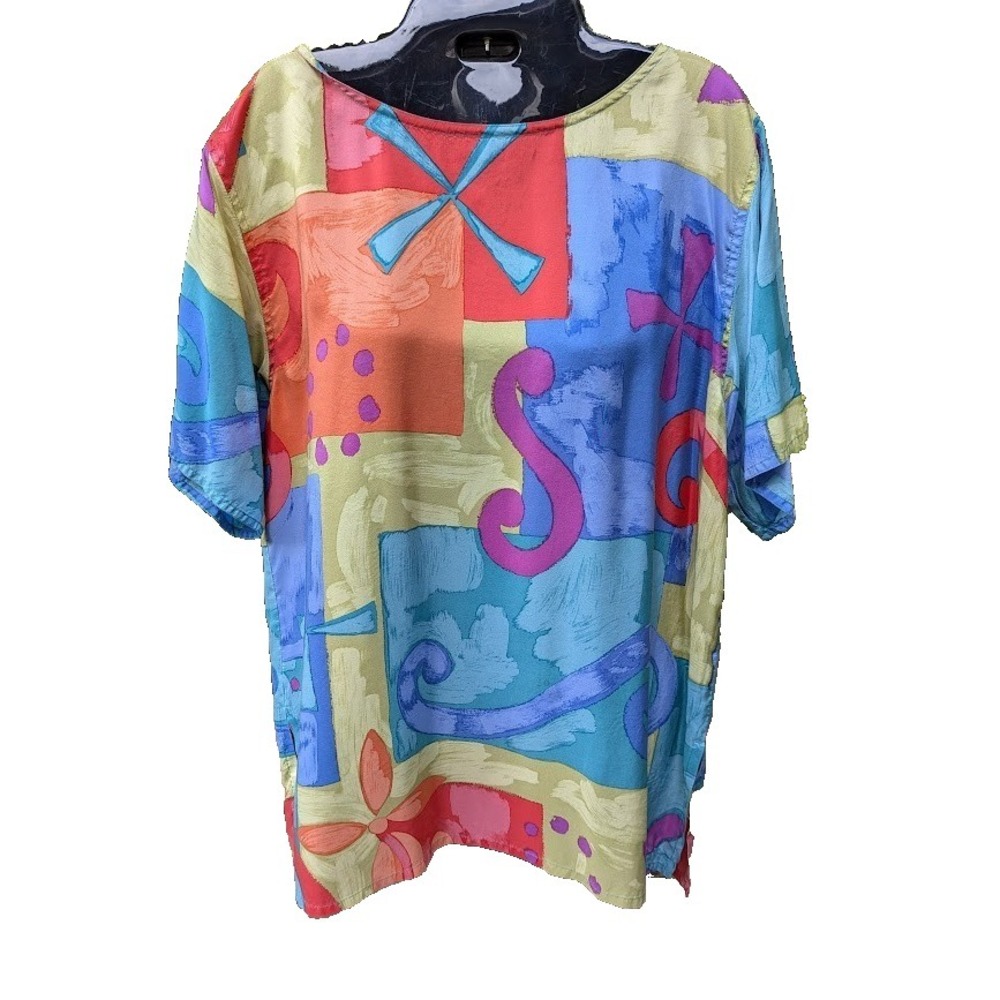 Vintage The Limited Womens Top Size S 100% Silk Flowing Artsy Luxury Maximalist